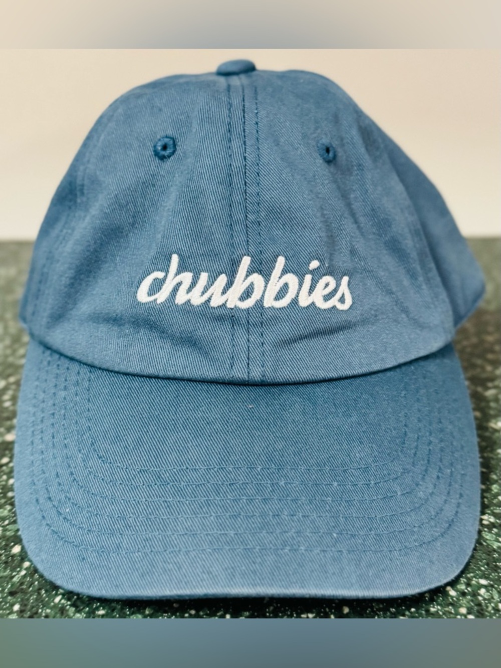 Chubbies Dusty Blue Script Logo Cap